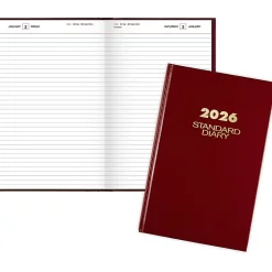 AT-A-GLANCE® Standard Diary® 2026 Daily Diary, Red, Large, 7 3/4