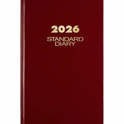 AT-A-GLANCE® Standard Diary® 2026 Daily Diary, Red, Large, 7 3/4