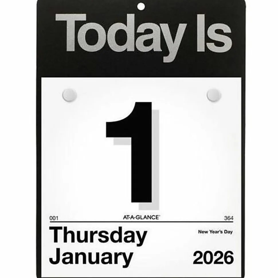 AT-A-GLANCE® 2026 “Today Is” Daily Wall Calendar, Small, 6" x 6"