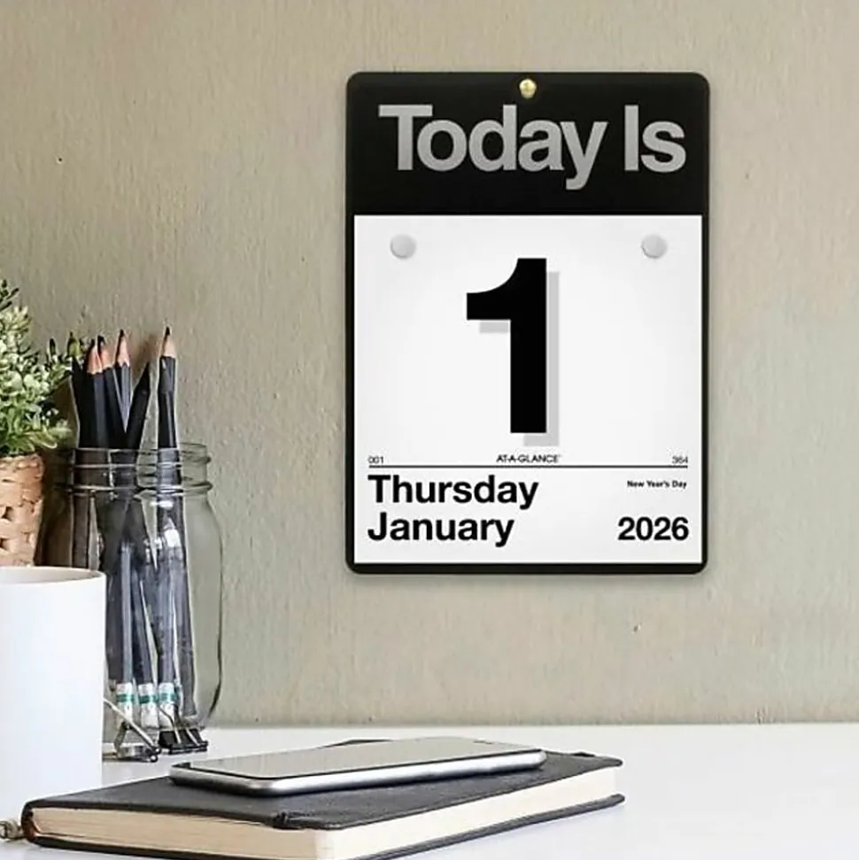 AT-A-GLANCE® 2026 “Today Is” Daily Wall Calendar, Small, 6" x 6"