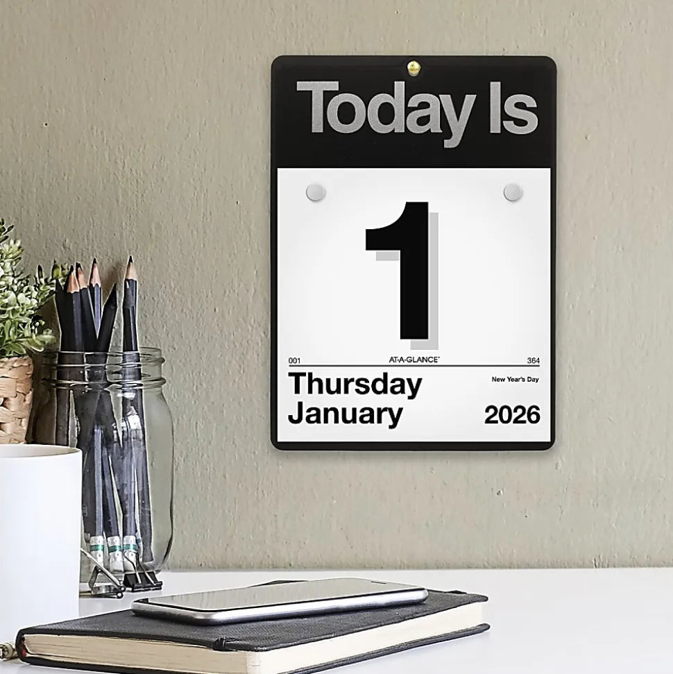 AT-A-GLANCE® 2026 “Today Is” Daily Wall Calendar, Small, 6" x 6"