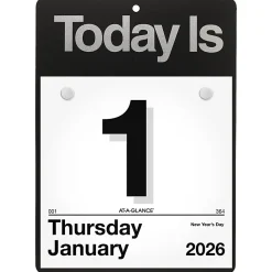 AT-A-GLANCE® 2026 “Today Is” Daily Wall Calendar, Small, 6