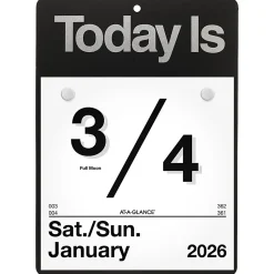 AT-A-GLANCE® 2026 “Today Is” Daily Wall Calendar, Small, 6