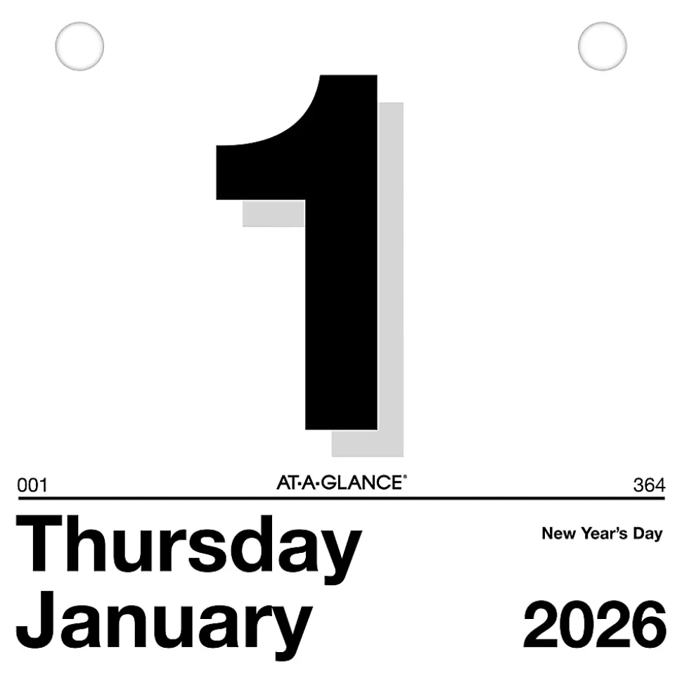 AT-A-GLANCE® 2026 “Today Is” Daily Wall Calendar Refill, Small, 6" x 6"