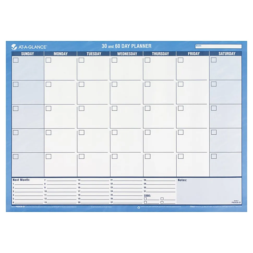 AT-A-GLANCE® Undated Monthly Wall Planner, 24" x 17", 30% Recycled
