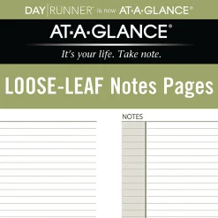 AT-A-GLANCE Undated Notes Pages, Loose-Leaf, 7 Ring, Desk Size, 5 1/2" x 8 1/2"
