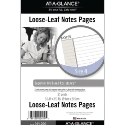 AT-A-GLANCE Undated Notes Pages, Loose-Leaf, 7 Ring, Desk Size, 5 1/2
