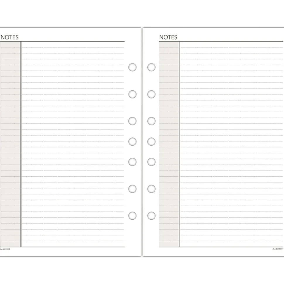 AT-A-GLANCE Undated Notes Pages, Loose-Leaf, 7 Ring, Desk Size, 5 1/2" x 8 1/2"