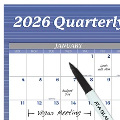 AT-A-GLANCE® 2026 Vertical Horizontal Reversible Erasable Yearly Wall Calendar, Blue, Extra Large, 48" x 32"