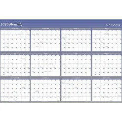 AT-A-GLANCE® 2026 Vertical Horizontal Reversible Erasable Yearly Wall Calendar, Blue, Extra Large, 48" x 32"