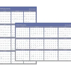 AT-A-GLANCE® 2026 Vertical Horizontal Reversible Erasable Yearly Wall Calendar, Blue, Extra Large, 48