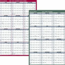 AT-A-GLANCE® Vertical Reversible Erasable Academic and Regular Year 2026-2027 Wall Calendar, Large, 36
