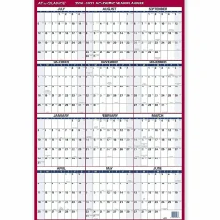 AT-A-GLANCE® Vertical Reversible Erasable Academic and Regular Year 2026-2027 Wall Calendar, Large, 36