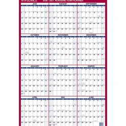 AT-A-GLANCE® Vertical Reversible Erasable Academic and Regular Year 2026-2027 Wall Calendar, Large, 36