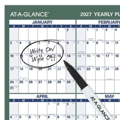 AT-A-GLANCE® Vertical Reversible Erasable Academic and Regular Year 2026-2027 Wall Calendar, Large, 36
