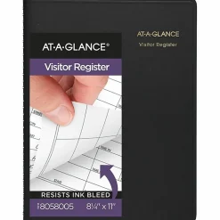 AT-A-GLANCE® Visitor Register Book, 8 1/2" x 11", Black