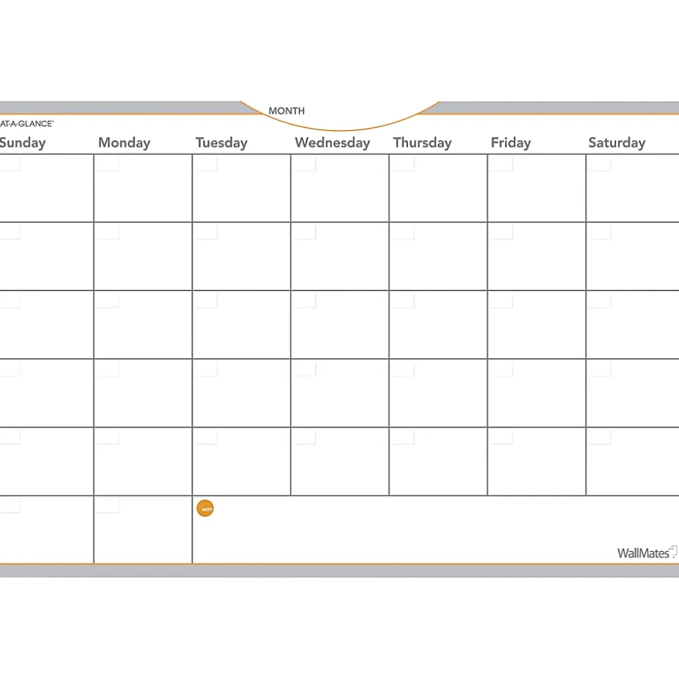 AT-A-GLANCE® WallMates Monthly Dry-Erase Calendar, 24" x 36"