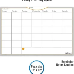 AT-A-GLANCE® WallMates™ Non-Magnetic Dry-Erase Whiteboard Calendar Surface, 12