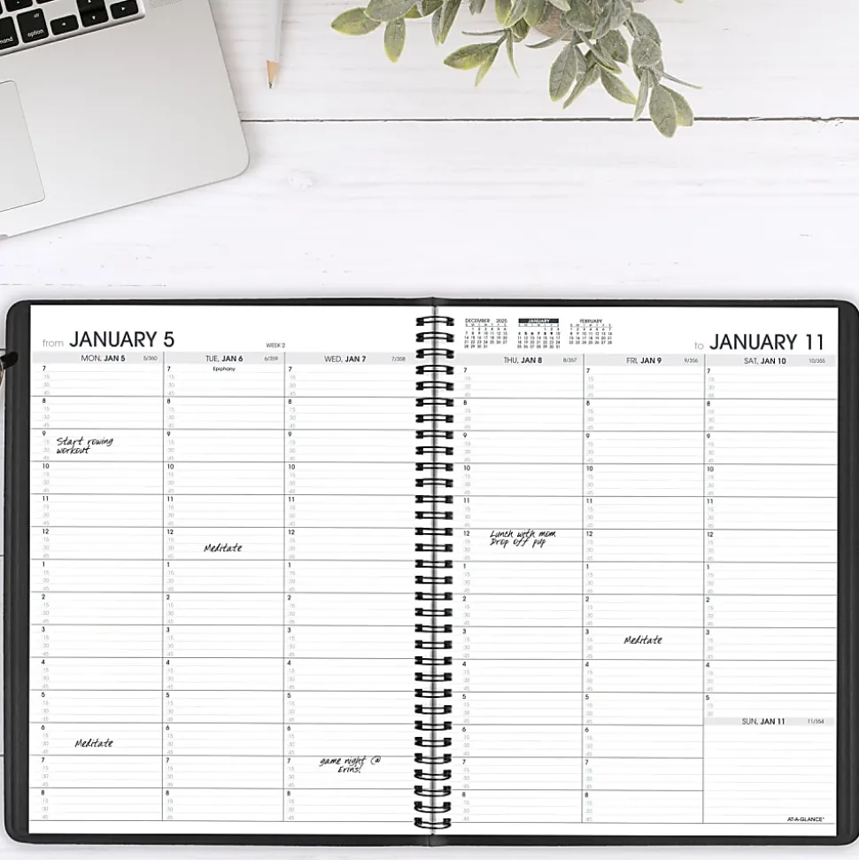 AT-A-GLANCE® 2026 Weekly Appointment Book Planner, Black, Large, 8 1/4" x 11"