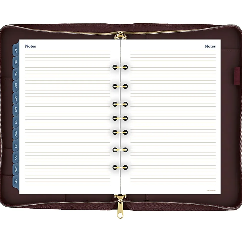 AT-A-GLANCE® Weekly/Monthly Faux Leather Fashion Starter Set Planner, 5 1/2" x 8 1/2", Merlot