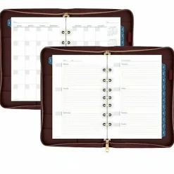 AT-A-GLANCE® Weekly/Monthly Faux Leather Fashion Starter Set Planner, 5 1/2" x 8 1/2", Merlot