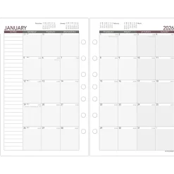 AT-A-GLANCE® 2026 Weekly Planner Refill, Loose-Leaf, Desk Size, 5 1/2" x 8 1/2"