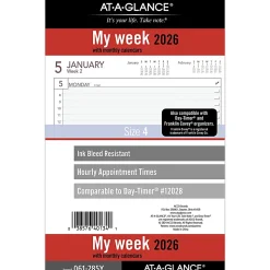 AT-A-GLANCE® 2026 Weekly Planner Refill, Loose-Leaf, Desk Size, 5 1/2