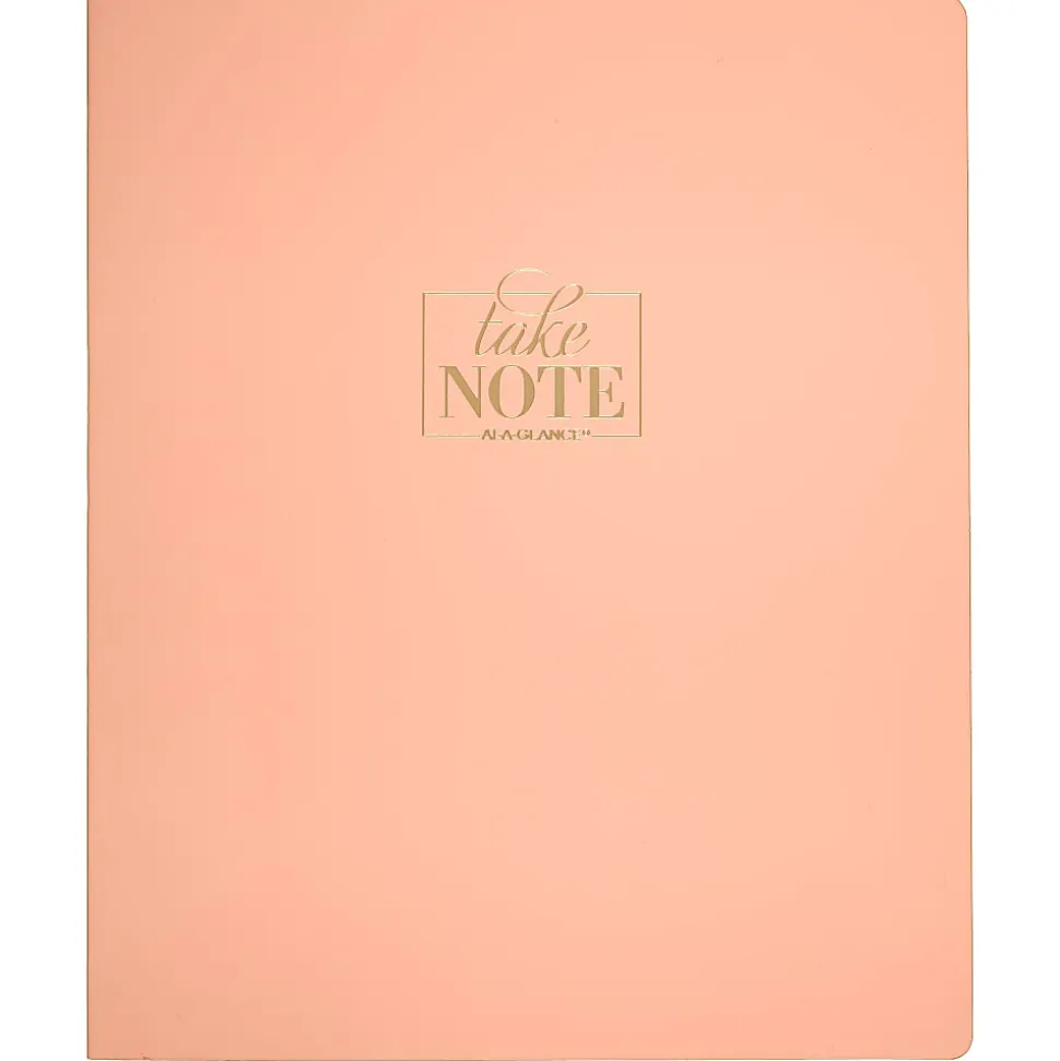 AT-A-GLANCE® WorkStyle™ Take Chances Notebook, 8 1/2" x 11", Faint Ruled, 80 Sheets, Coral (WS203-405)