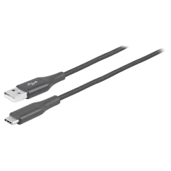Ativa® Braided USB-C Charge and Sync Cable, 6', Gray, 47235
