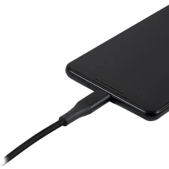 Ativa® Braided USB Type-C Charge And Sync Cable, 6", Black, 45839