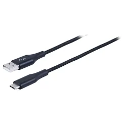 Ativa® Braided USB Type-C Charge And Sync Cable, 9', Black, 45836