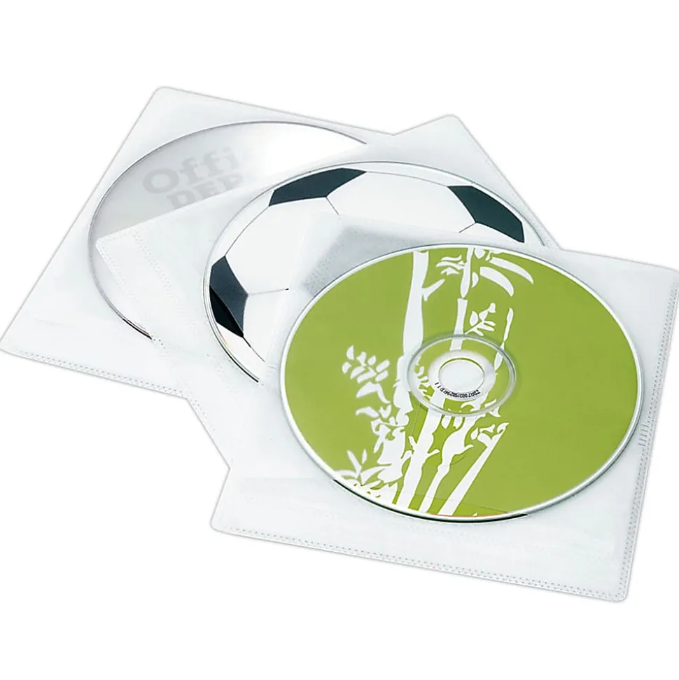 Ativa® Brand 2-Sided CD Sleeves, 200 Capacity, Pack Of 100