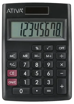 Ativa® 8-Digit Desktop Calculator, Black