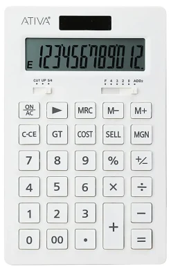 Ativa® 12-Digit Desktop Calculator With Cost And Margin, White