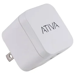 Ativa® Dual-Port USB Wall Charger, White, 45861