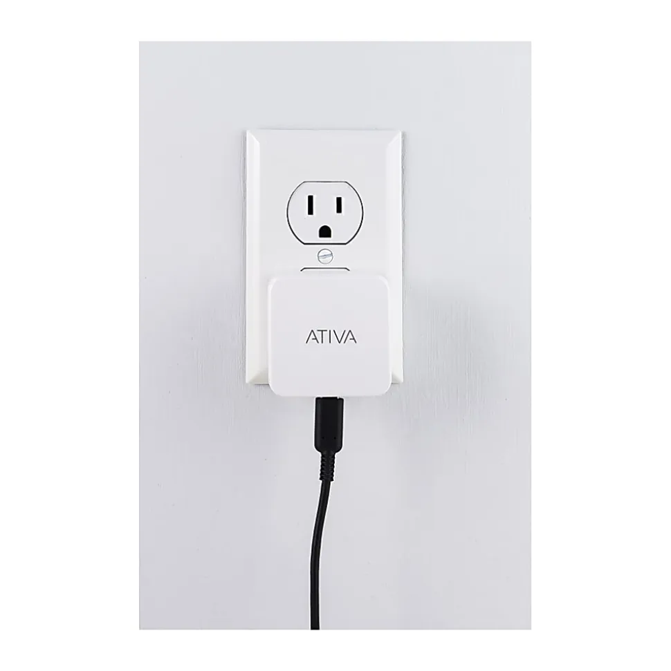 Ativa® Dual-Port USB Wall Charger, White, 45861
