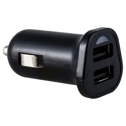 Ativa® Dual USB Port Vehicle Charger, Black, 45863
