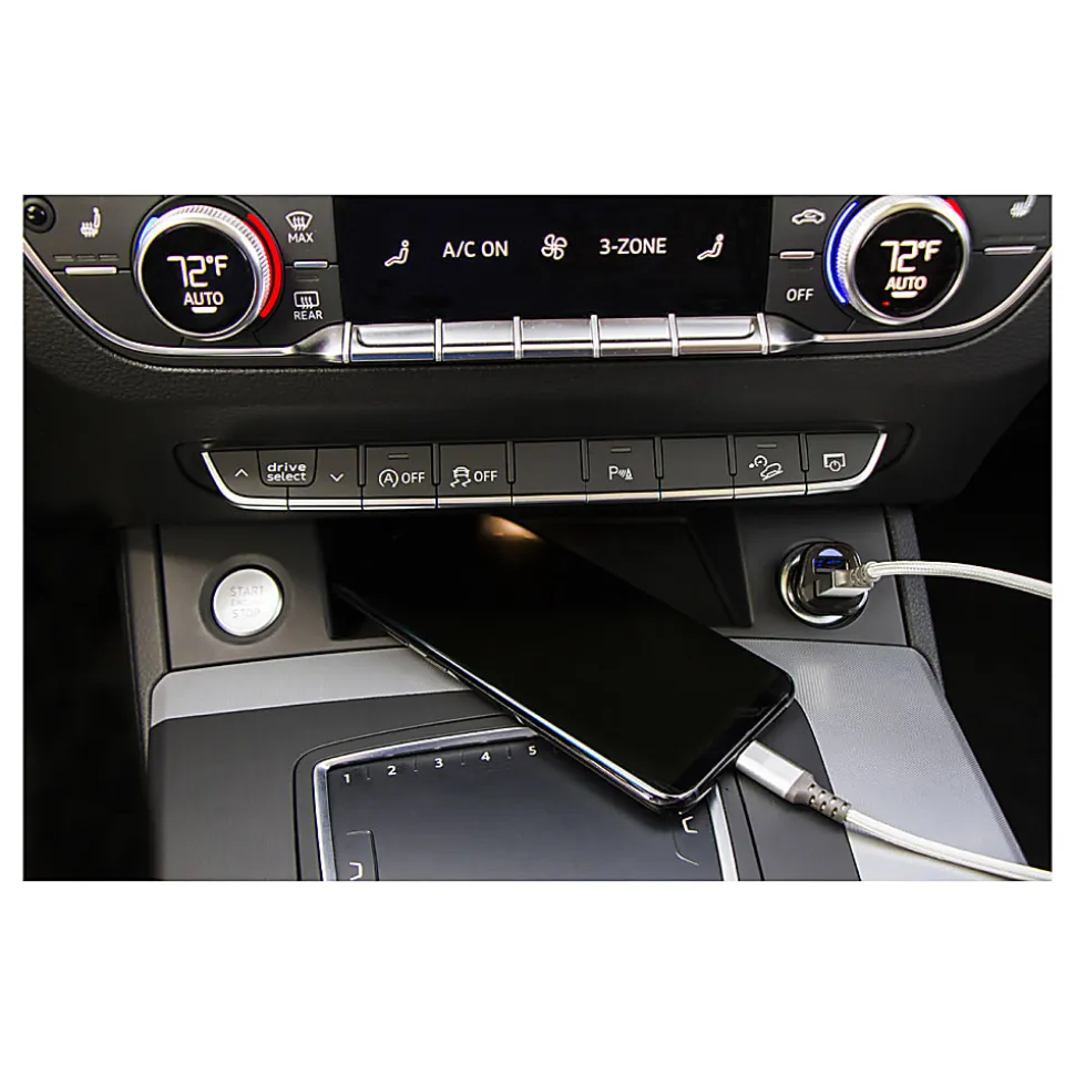 Ativa® Dual USB Port Vehicle Charger, Black, 45863
