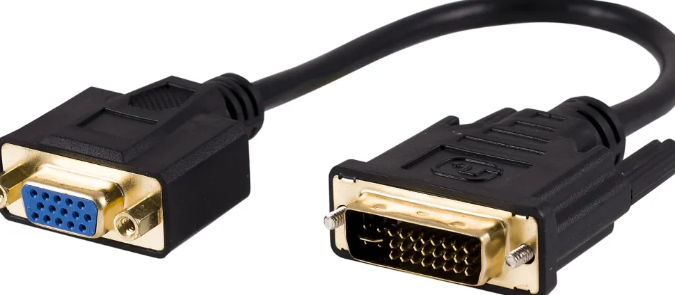Ativa® DVI to VGA Pigtail Adapter, DVI-I Male to VGA Female, Video Only, Black