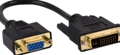 Ativa® DVI to VGA Pigtail Adapter, DVI-I Male to VGA Female, Video Only, Black