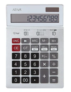 Ativa® KC-422 12-Digit Desktop Calculator, 6.88"H x 4.72"W x 1.59"D, Silver
