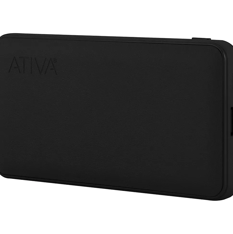 Ativa® 10,000mAh Battery Pack For USB Devices, Black, 46907