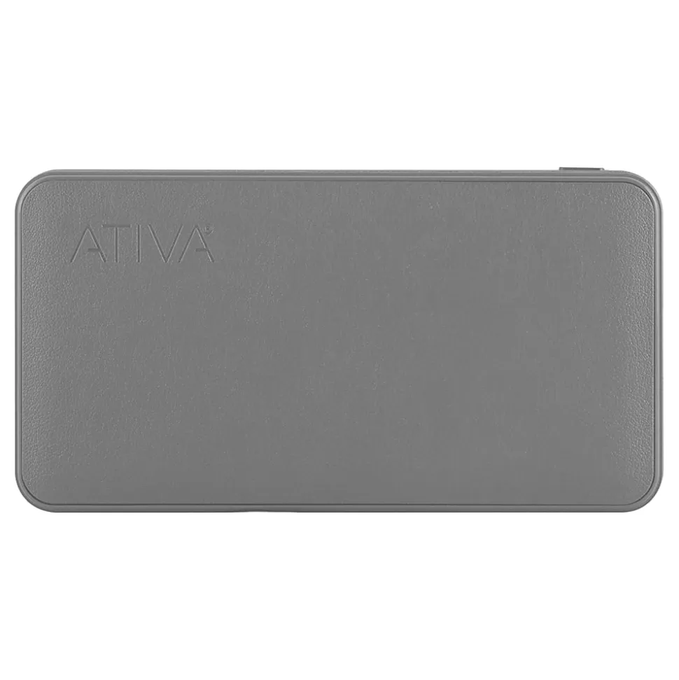 Ativa® 10,000mAh Battery Pack For USB Devices, Gray, 46908