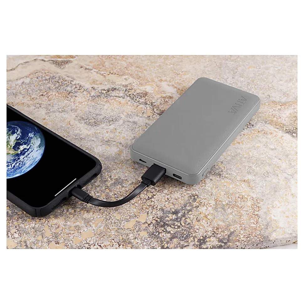 Ativa® 10,000mAh Battery Pack For USB Devices, Gray, 46908