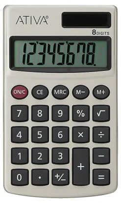 Ativa® Mini 8-Digit Calculator, Golden