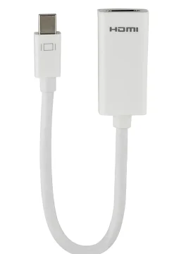 Ativa® Mini DisplayPort to HDMI Adapter, Male to Female, Unidirectional, White, 27519