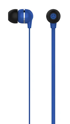 Ativa™ Plastic Earbud Headphones With Flat Cable, Dark Blue, MW-HLP-001-DB