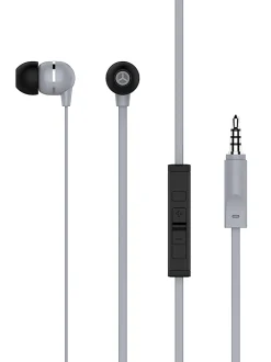 Ativa™ Plastic Earbud Headphones with Flat Cable, Gray