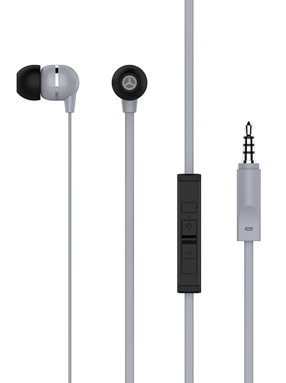 Ativa™ Plastic Earbud Headphones with Flat Cable, Gray