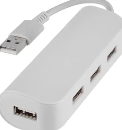 Ativa® 4-Port USB 2.0 Hub, 8.1"H x 3"W x 1.2"D, Silver, 58569
